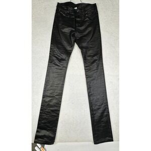 Valet Coated Pants Black Waxed Skinny Stacked Men's 32
